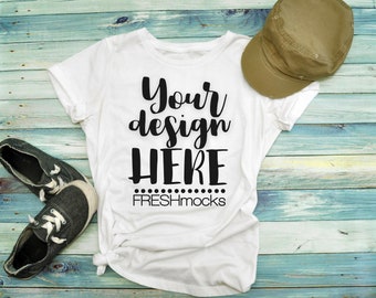 Download Free Next Level 6610 Ladies Tshirt T Shirt Tee Mockup White Tshirt Mock Up On Wood Background Ladies Flat Lay Sporty Mockup White T Shirt Free Downloads 123 Mockup Vectors PSD Mockup Template
