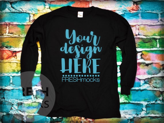 Download Gildan G540b Unisex Long Sleeve Tshirt T Shirt Tee Mockup Etsy