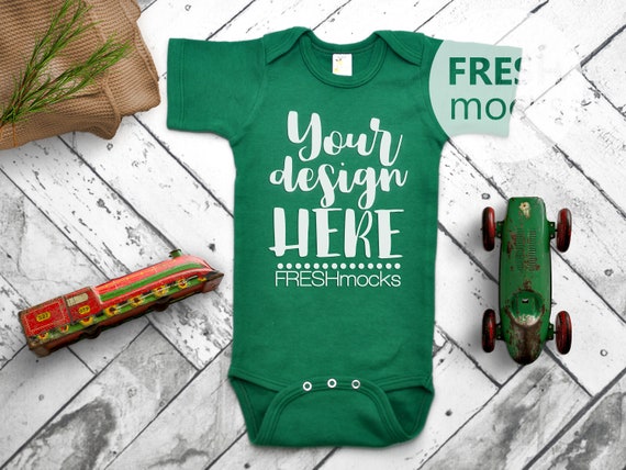 Laughing Giraffe Unisex Bodysuit Mockup Kelly Green Body Etsy
