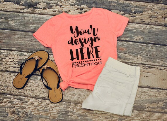 Next Level 3712 Girls Tshirt T Shirt Tee Mockup Neon Heather Etsy