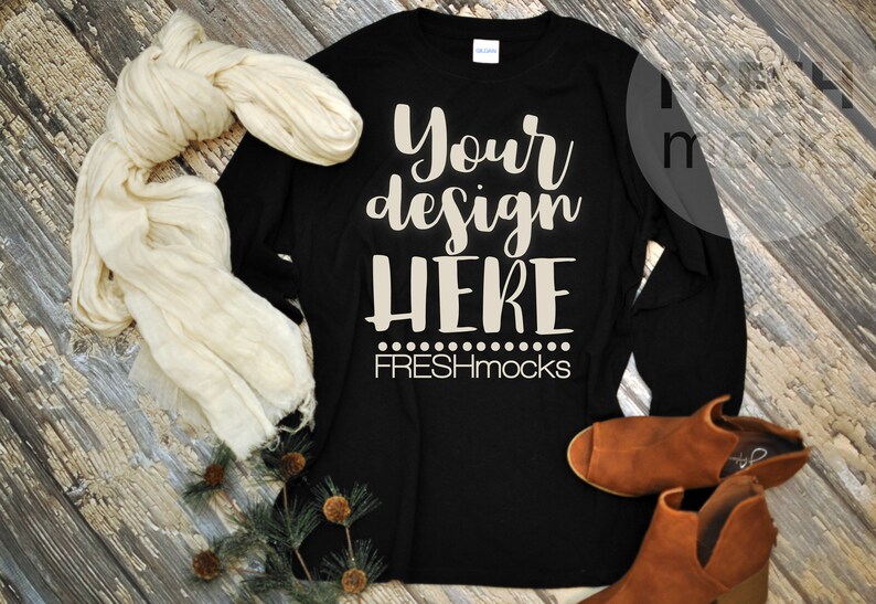 Download Gildan G540B Unisex Long Sleeve Tshirt T-Shirt Tee MOCKUP ...