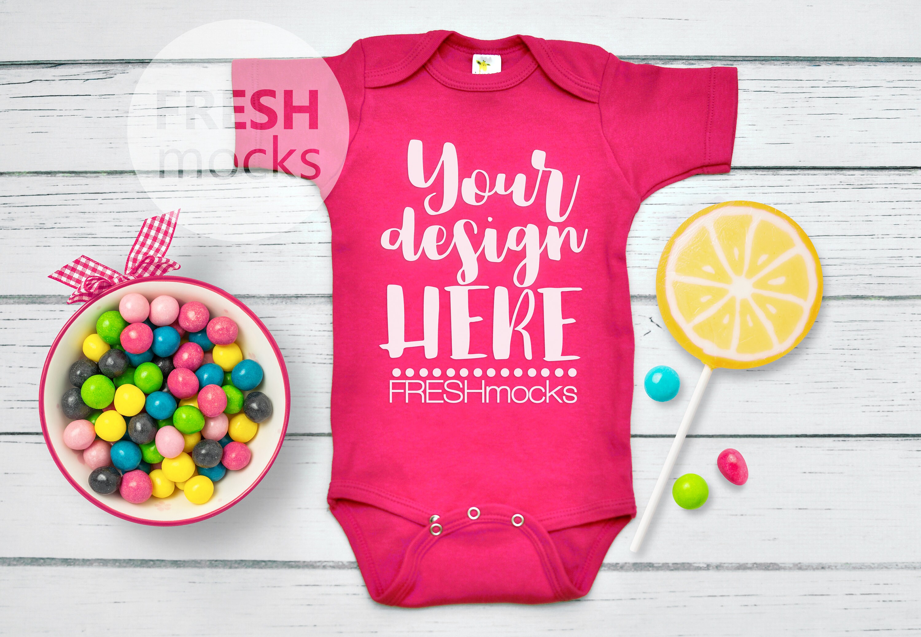 Laughing Giraffe Unisex Bodysuit MOCKUP Fuchsia Pink Body | Etsy