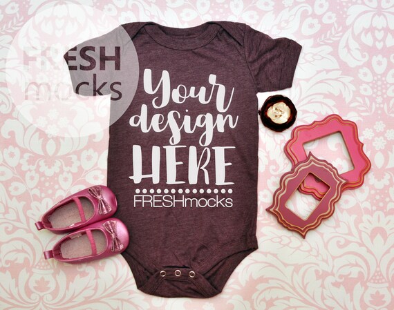 Bellacanvas Unisex Bodysuit Mockup Heather Maroon Body Suit Etsy