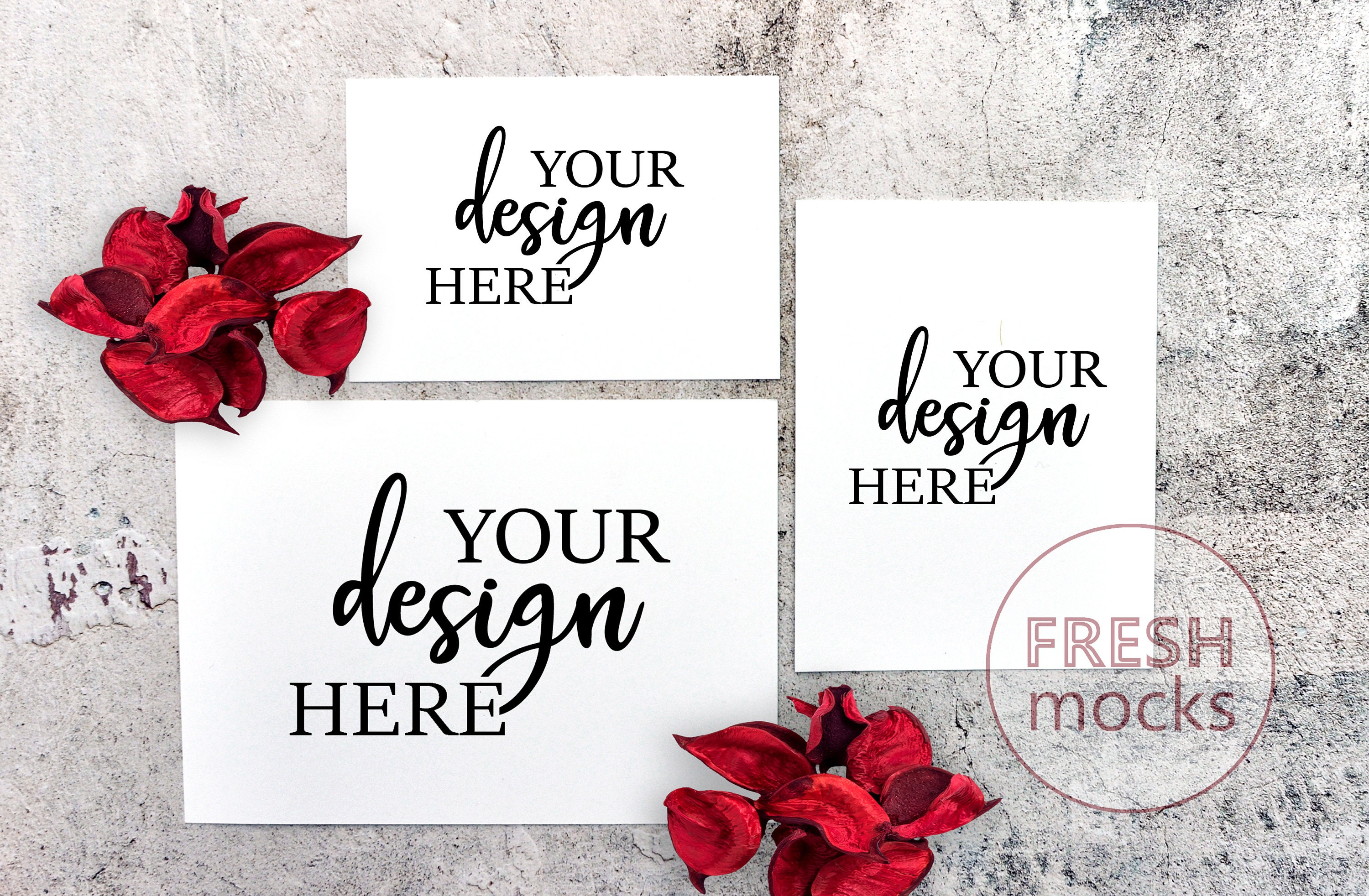Download Card Invitation MOCKUP A7 A2 4B Stylized Mock Up Wedding ...