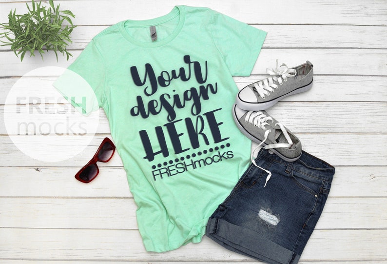Download Next Level 6610 Ladies Tshirt T-Shirt Tee MOCKUP Mint ...
