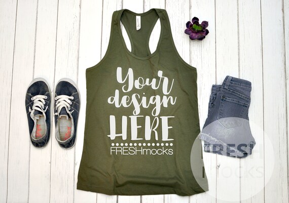 Bella Canvas Ladies Jersey Racerback Tank B6008 Mockup Etsy