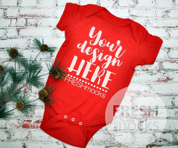 Rabbit Skins Unisex Bodysuit Mockup Red Body Suit Mock Up On Etsy