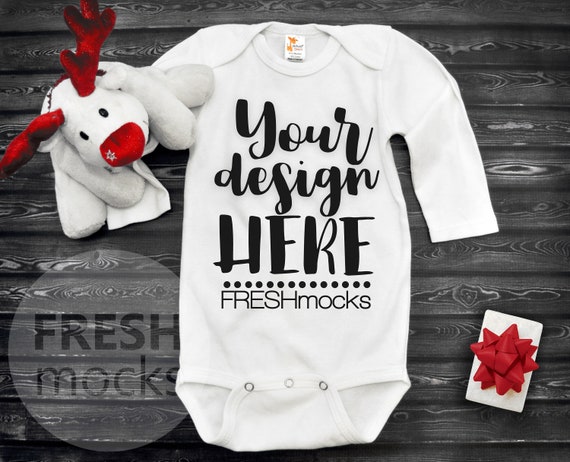 Laughing Giraffe Unisex Long Sleeve Bodysuit Mockup White Etsy