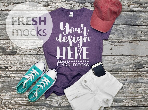 Gildan G640l Ladies Tshirt T Shirt Tee Mockup Ladies Heather Etsy