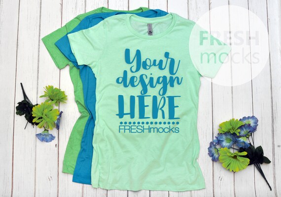 Next Level 6610 Ladies Tshirt T Shirt Tee Mockup Mint Green Etsy