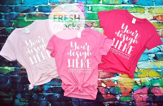 Download Gildan G500l Ladies Shades Of Pink Mockup Light Pink Azalea Etsy