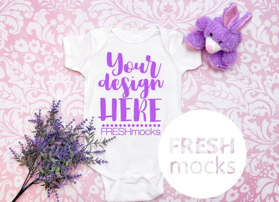 Rabbit Skins Unisex Bodysuit Mockup White Body Suit Easter Etsy