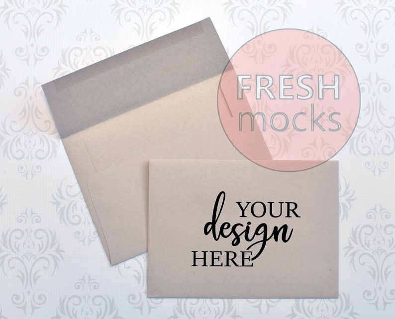 Envelope MOCKUP Kraft Brown Tan Envelope Mock Up Front and
