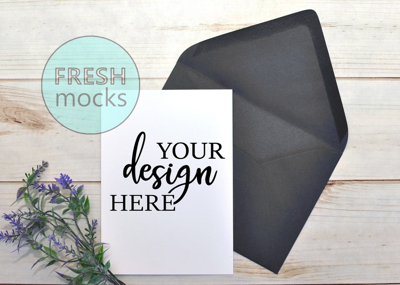 Download Card Invitation Envelope MOCKUP Slate Gray Wedding Mock Up | Etsy