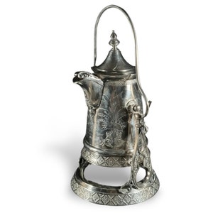 Wilcox Quadruple Plate (Silverplate) Tilting Pitcher and Stand, Circa 1878