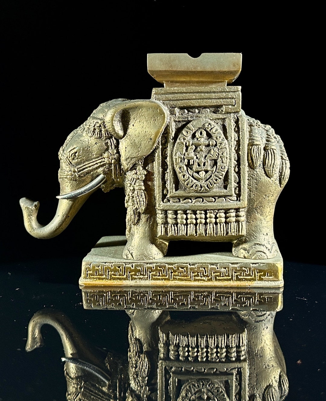 Gilt Bronze Elephant Cigarette Dispenser / Ashtray Vietnamese Etsy