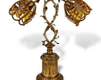 Mid-Century Gilded Tulip Lamp, Made in Italy, c. 1968