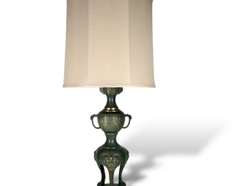 Chinese Form Brass Lamp in the Style of James Mont