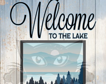 2 archivos Bienvenido al lago Propiedad privada y sin estacionamiento Bandera digital Ideal para la sublimación DTG Toner Printing PNG JPEGS Lake Life