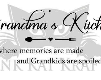 Los recuerdos de la cocina de la abuela hicieron que los nietos se echaran a perder digital SVG PNG JPEG Ideal para paños de cocina de té firmar regalos de taza Cricut Silueta