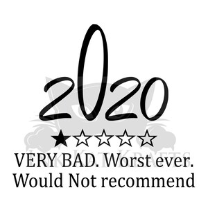 2020 Mittelfinger Worst Year Ever 1 Star Not recommend Funny SVG PNG JPEG Great for Shirts Mugs Cricut Silhouette Sublimation Gag Humor