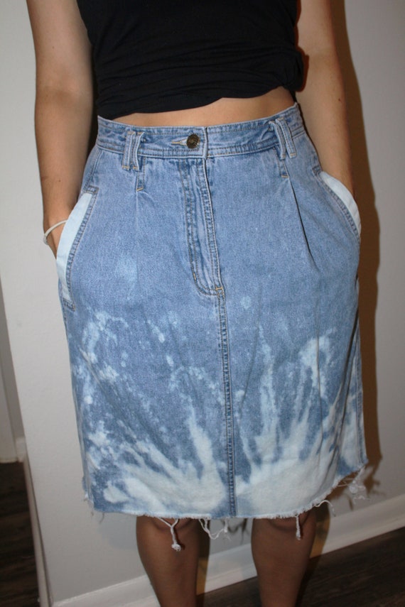 bleach denim skirt