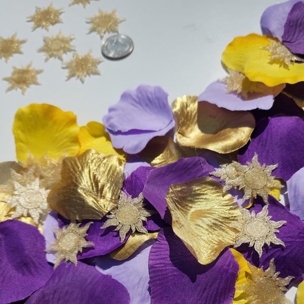 Glitter Tangled Sun Table Decorations/Confetti - Sets of 10
