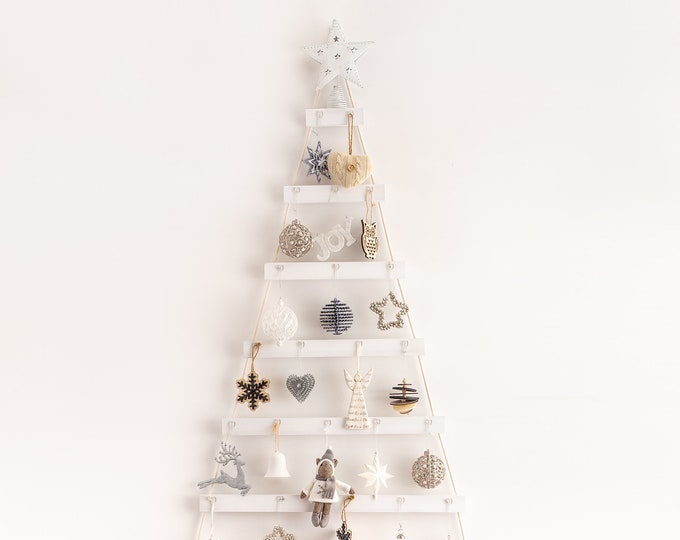 White 1.5m Wooden Wall Christmas Treehanging Christmas Treechristmas