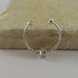 Sterling Silver Septum Ring With Clear Accent, Faux Septum Ring, Fake Septum Piercing, Fake Septum Ring, Nose Ring, Septum Piercing