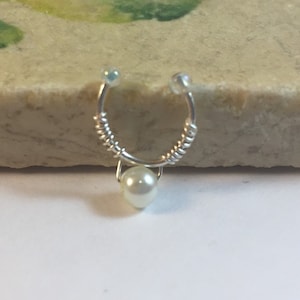 Fake Septum Ring, Silver Fake Septum Ring, Faux Septum Ring, Fake Septum, Fake Septum Ring, Septum, Septum Piercing, NO PIERCING NEEDED!