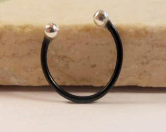 Black Septum Cuff NO PIERCING, Nose Ring, Lip Ring, Faux Septum Ring, Fake Nose Ring, Faux Nose Ring, Septum Jewelry