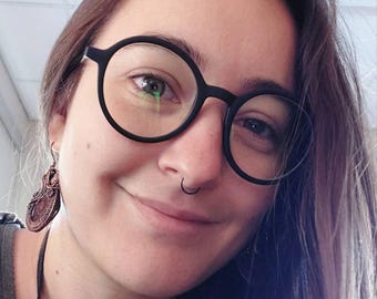 Minimalist Black Septum Ring, Fake Nose Ring Faux Septum Ring, Septum Piercings, Fake Septum Piercing, Septum Jewelry No Piercing Needed!