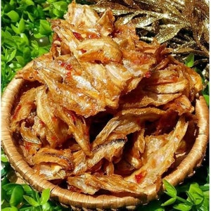 Cá Mai Sa Tế - Dried white sardine fish satay snack - Vietnamese Snack