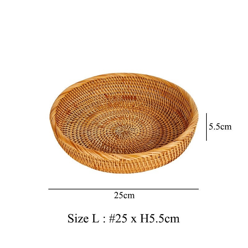 Rattan Plate Set of 3 Vietnamese Rattan Bowl Rattan Storage Etsy