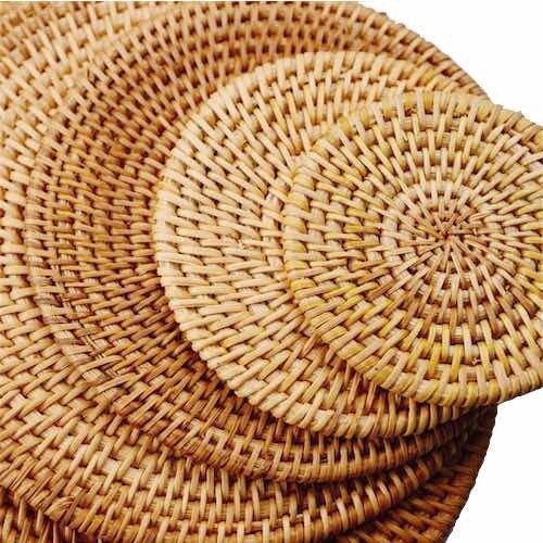 Round Rattan Placemats Rattan Placemat Placemat Rattan Coasters