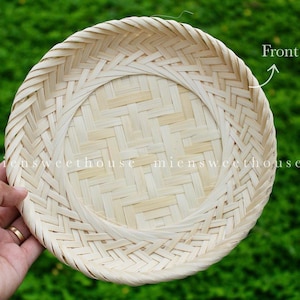 Vintage Bamboo Tray - Bamboo Serving Trays - Bamboo tray for decor - Wall Decor - Coffe table decor - Gift for Mom - Bamboo Woven Tray