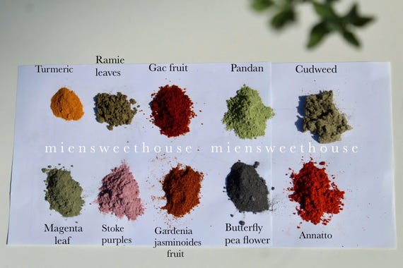Natural Food Coloring Powders: Gac Fruit, Pandan, Butterfly Pea