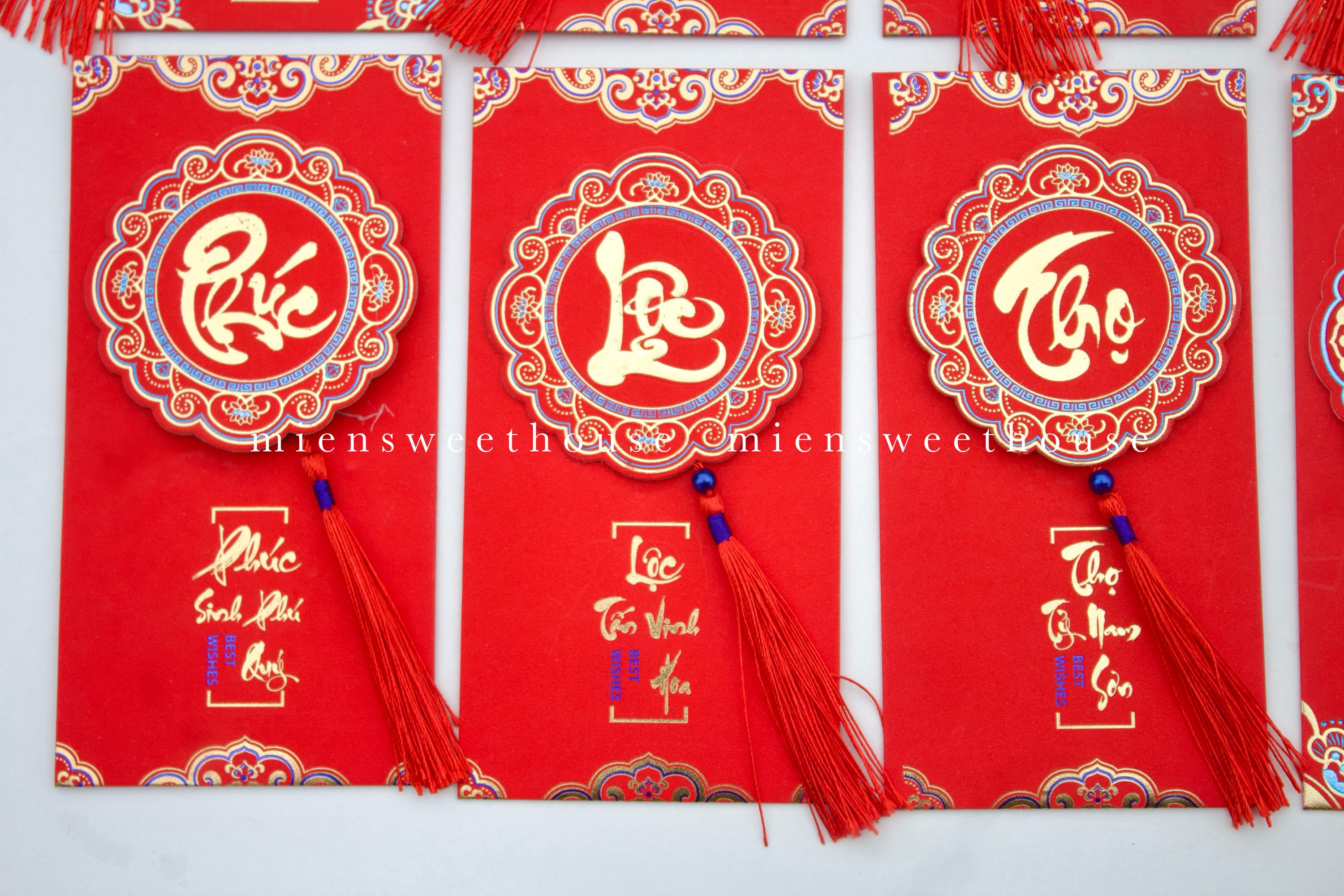 Vietnamese Red Envelopes – “ Xuan, Phát, Tài, Phúc, Lộc, Thọ