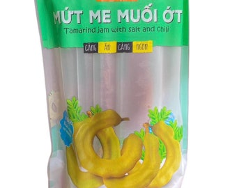 Mứt Me Muối Ớt - Tamarind jam with chili salt - Vietnamese tamarind jam - Special Crispy sweet ,Sour and Spicy Tamarind Jam - 500grams