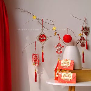 Vietnamese New Year Decor: Lucky Hanging Ornaments-  Tet 2026