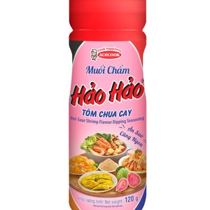 Hao Hao Spicy & Sour Shrimp Salt Dipping 120g - Muối Chấm Hảo Hảo Tôm Chua Cay 120g Hao Hao Salt Spicy Sour Shrimps Vietnamese Salt Dipping