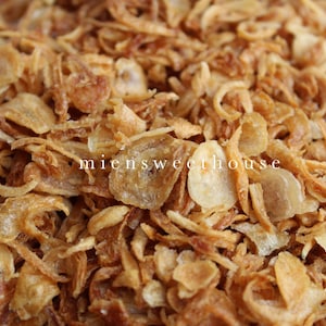 Crispy Fried Shallots - Fried garlic - Fried Small Onion Slices - Vietnam Fried Shallot Flakes - vietnamese fried garlic - Hành Phi, Tỏi Phi