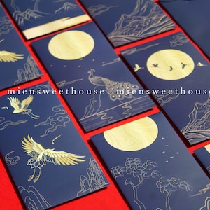 Set of 48 Vietnamese Lunar New Year Envelopes – Elegant Moon & Crane ...