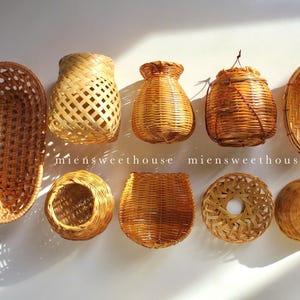 Bamboo items for decorations  - Tiny Bamboo round decor table - Handwoven bamboo - Bambo decoration - Bamboo Items - Things made from bamboo