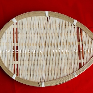 Teardrop-shaped Bamboo flat baskets, handwoven bamboo basket, summer decor, decorate for your home, gift for mom, handmade basket