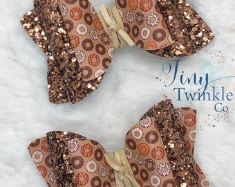 Fall Donut Bow-Cozy Fall Collection- Girl's Hair Bow
