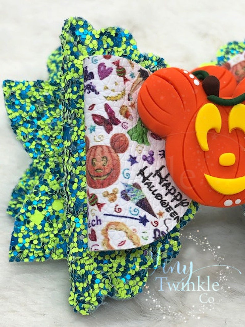 Girl/'s Halloween Bow Pumpkin Mouse Park Halloween