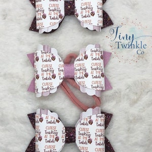 Cutest Turkey Thanksgiving Bow- Girl's Hair Bow- Baby Headband