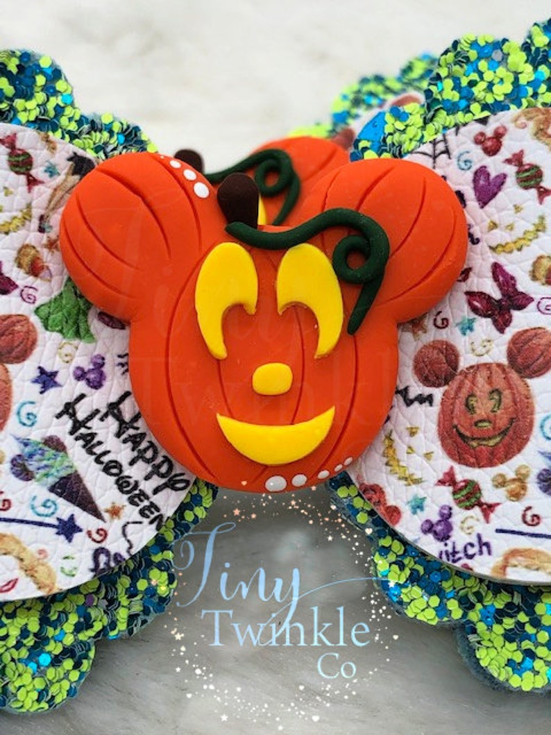 Girl/'s Halloween Bow Pumpkin Mouse Park Halloween