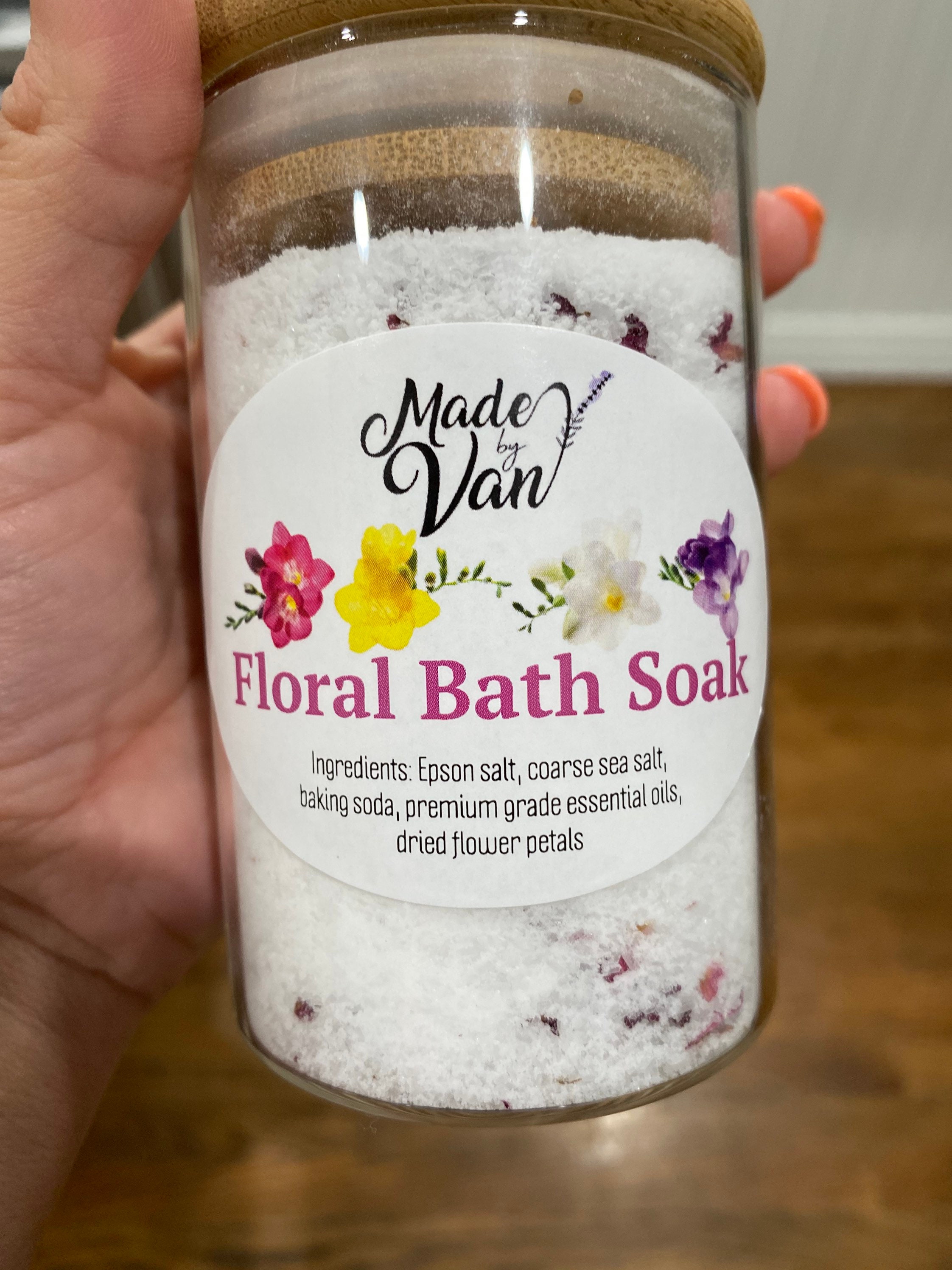 Floral Bath Salts Rose Petal Bath Salts Bath Salts Lavender Etsy New